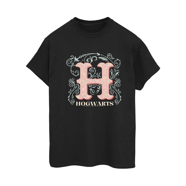 Harry Potter Naisten/Naisten Kukkia H Puuvillainen Boyfriend T-paita