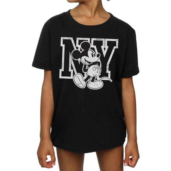 Disney Girls Mickey Mouse NY Kicking Cotton T-Shirt