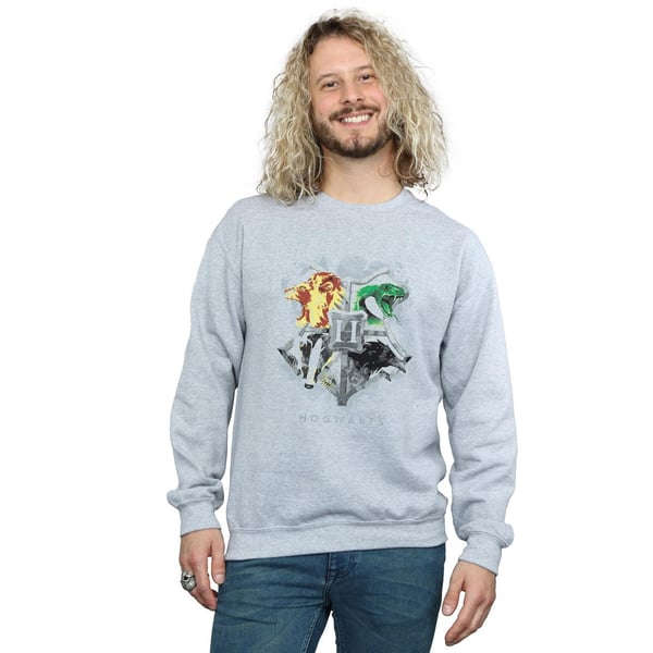 Harry Potter Mens Hogwarts Painted Crest Sweatshirt