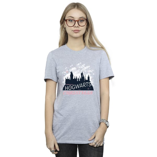 Harry Potter Womens/Ladies Hogwarts Christmas Cotton Boyfriend T-Shirt