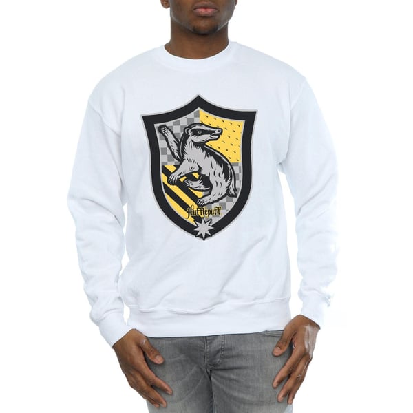 Harry Potter Mens Hufflepuff Crest Flat Sweatshirt