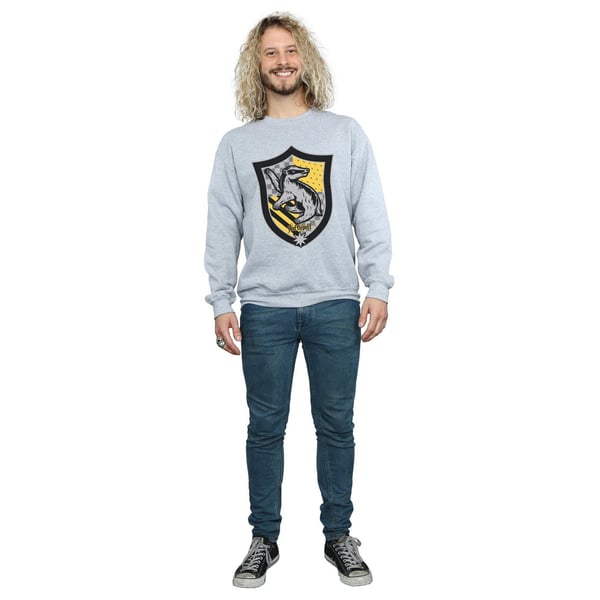 Harry Potter Mens Hufflepuff Crest Flat Sweatshirt