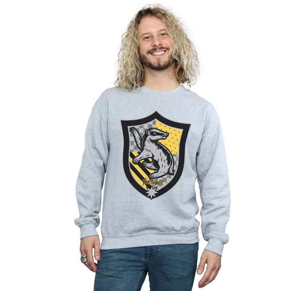 Harry Potter Mens Hufflepuff Crest Flat Sweatshirt