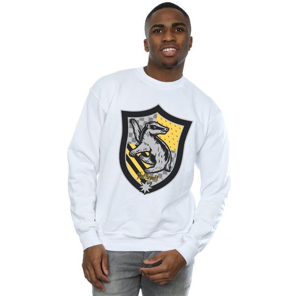 Harry Potter Mens Hufflepuff Crest Flat Sweatshirt
