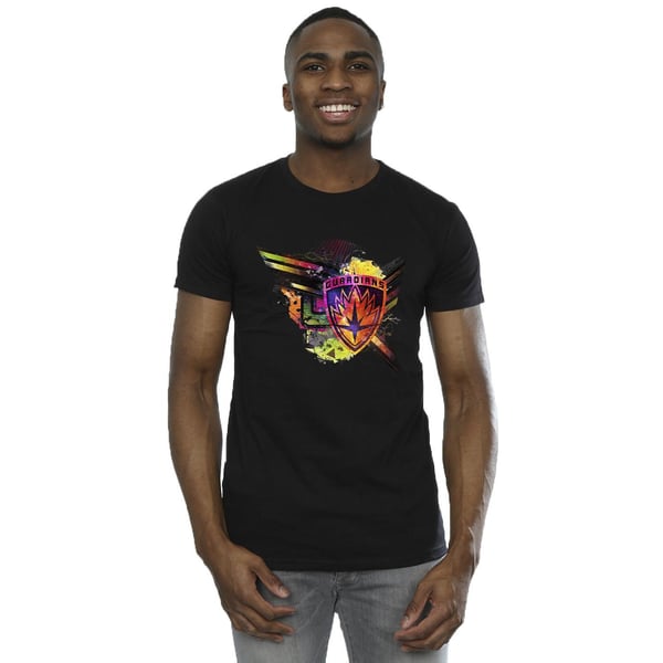 Marvel Mens Guardians Of The Galaxy Abstract Shield Chest T-Shirt