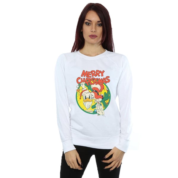 Disney Womens/Ladies Donald Duck Merry Christmas Sweatshirt