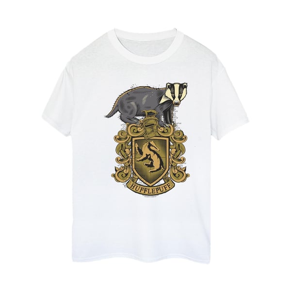 Harry Potter Womens/Ladies Hufflepuff Sketch Crest Cotton Boyfriend T-Shirt