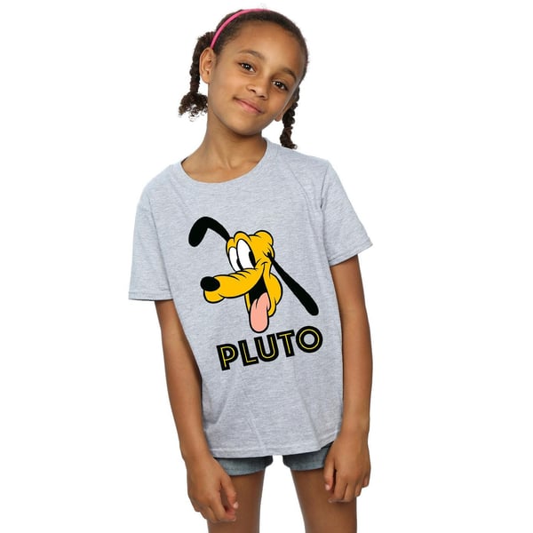 Disney Girls Pluto Face Cotton T-Shirt