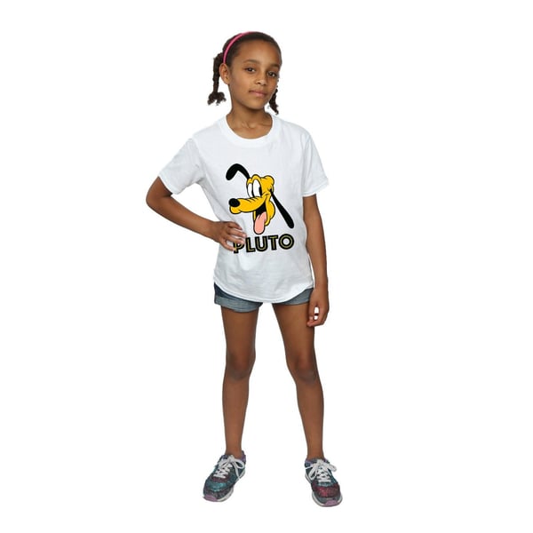 Disney Girls Pluto Face Cotton T-Shirt