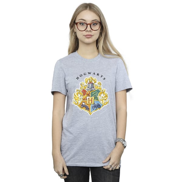 Harry Potter Womens/Ladies Hogwarts School Emblem Cotton Boyfriend T-Shirt