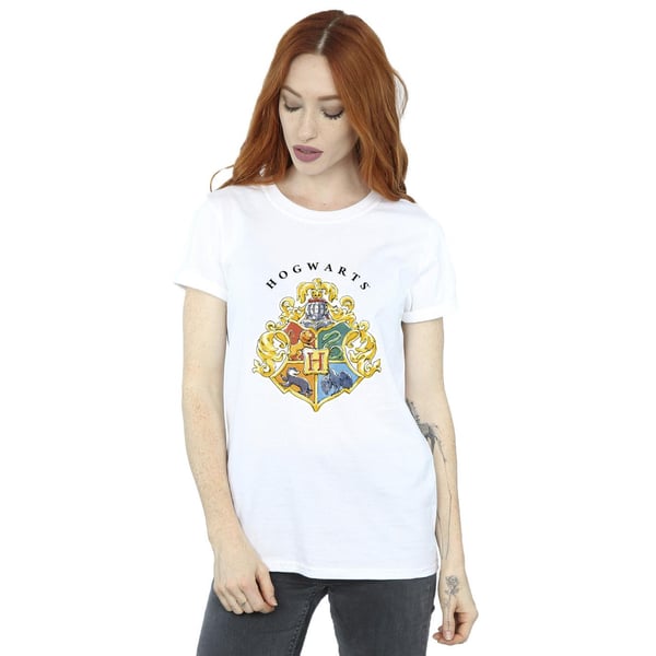 Harry Potter Womens/Ladies Hogwarts School Emblem Cotton Boyfriend T-Shirt