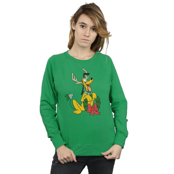 Disney Womens/Ladies Pluto Christmas Reindeer Sweatshirt