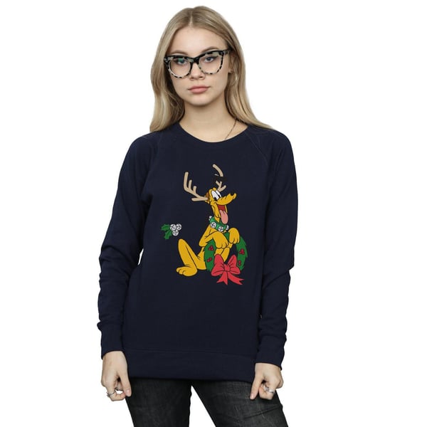 Disney Womens/Ladies Pluto Christmas Reindeer Sweatshirt