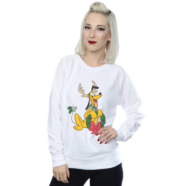 Disney Womens/Ladies Pluto Christmas Reindeer Sweatshirt