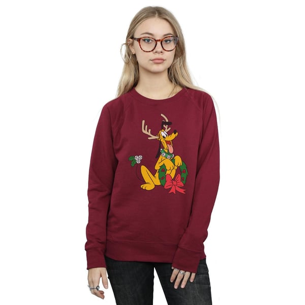 Disney Womens/Ladies Pluto Christmas Reindeer Sweatshirt