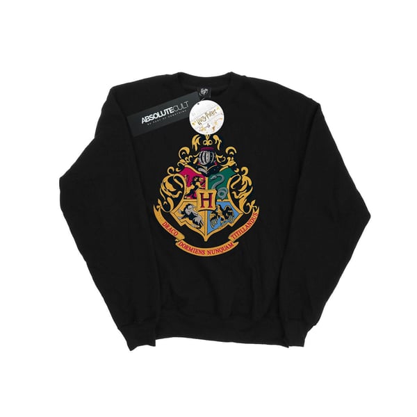 Harry Potter Mens Hogwarts Crest Gold Ink Sweatshirt