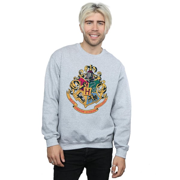Harry Potter Mens Hogwarts Crest Gold Ink Sweatshirt
