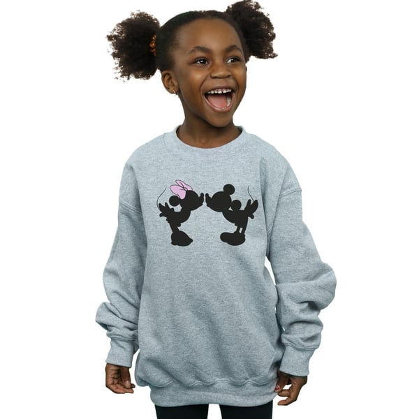 Disney Girls Mickey Minnie Kiss Silhouette Sweatshirt