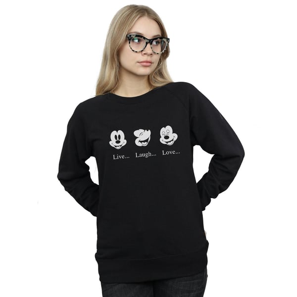 Disney Womens/Ladies Mickey Mouse Live Love Laugh Sweatshirt