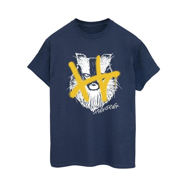 Harry Potter Womens/Ladies Hufflepuff Pop Spray Cotton Boyfriend T-Shirt