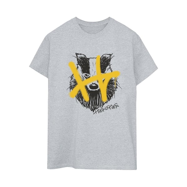 Harry Potter Womens/Ladies Hufflepuff Pop Spray Cotton Boyfriend T-Shirt
