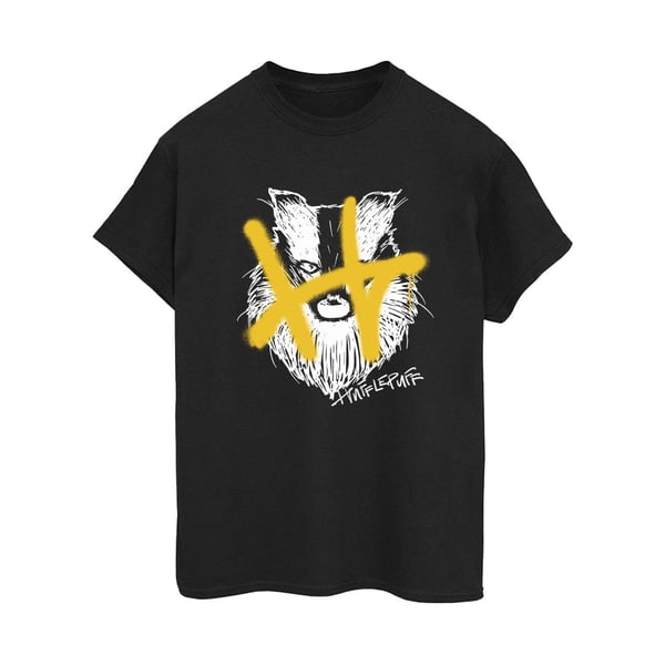 Harry Potter Womens/Ladies Hufflepuff Pop Spray Cotton Boyfriend T-Shirt