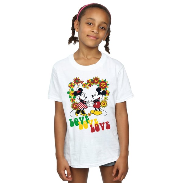 Disney Girls Mickey And Minnie Mouse Hippie Love Cotton T-Shirt