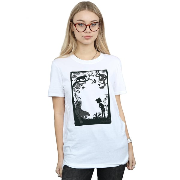 Disney Womens/Ladies The Jungle Book Silhouette Poster Cotton Boyfriend T-Shirt