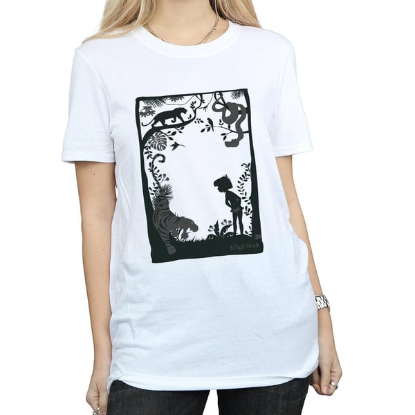Disney Womens/Ladies The Jungle Book Silhouette Poster Cotton Boyfriend T-Shirt