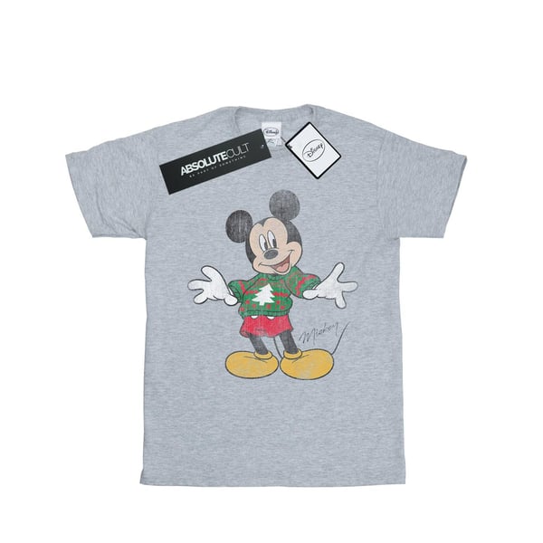 Disney Girls Mickey Mouse Christmas Jumper Cotton T-Shirt