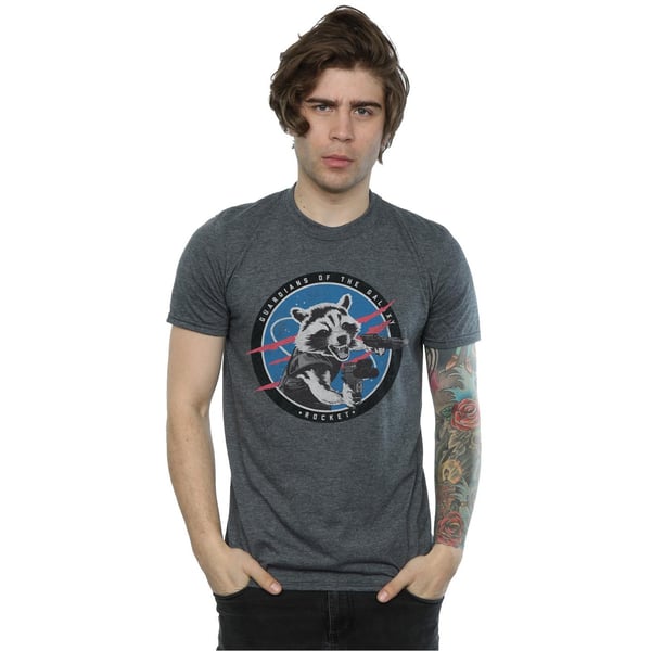 Marvel Mens Guardians Of The Galaxy Rocket Emblem T-Shirt