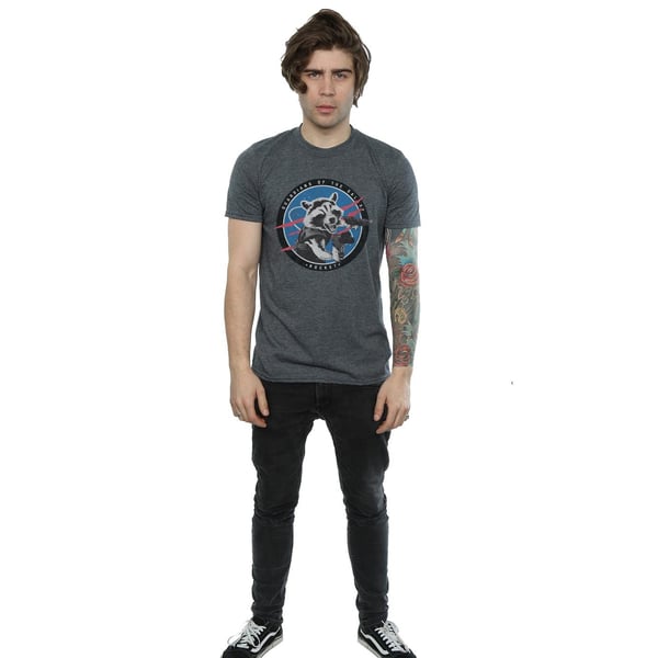 Marvel Mens Guardians Of The Galaxy Rocket Emblem T-Shirt