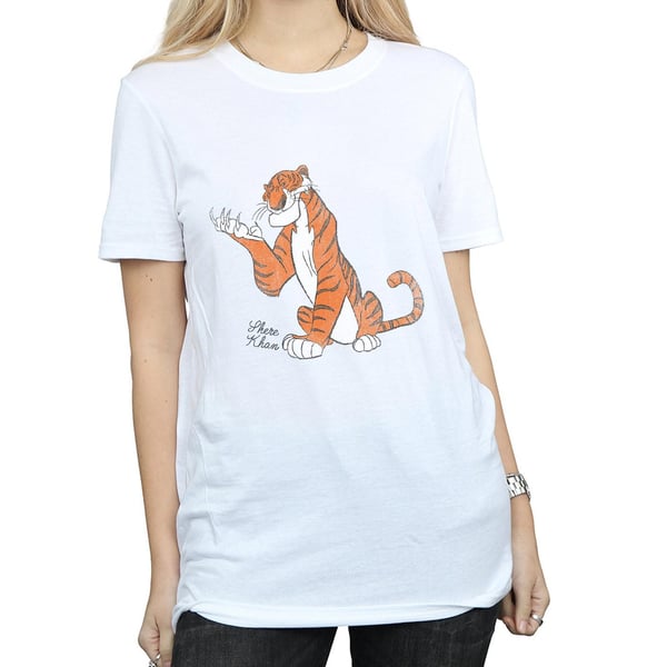 Disney Womens/Ladies The Jungle Book Classic Shere Khan Cotton Boyfriend T-Shirt