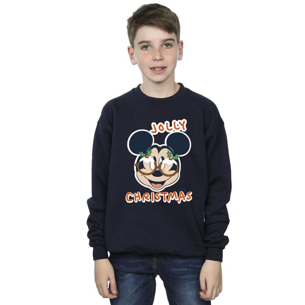 Disney Boys Mickey Mouse Jolly Christmas Glasses Sweatshirt