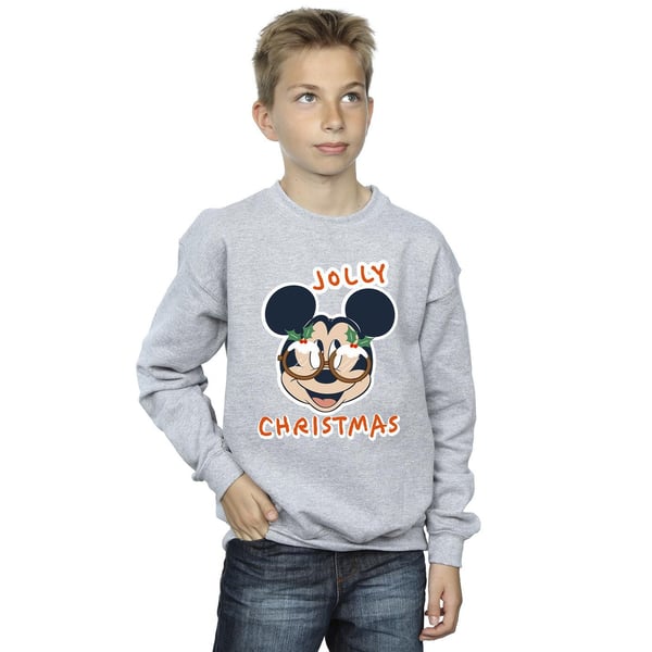 Disney Boys Mickey Mouse Jolly Christmas Glasses Sweatshirt