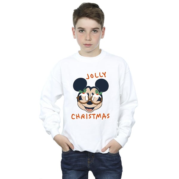 Disney Boys Mickey Mouse Jolly Christmas Glasses Sweatshirt