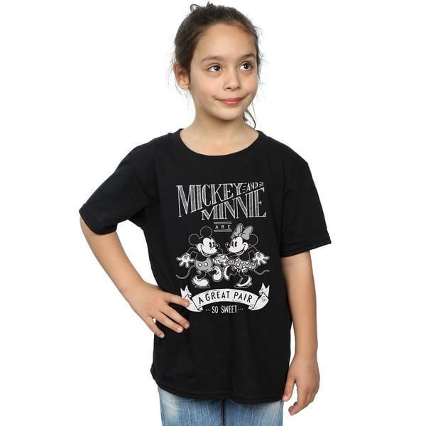 Disney Girls Mickey And Minnie Mouse Great Pair Cotton T-Shirt