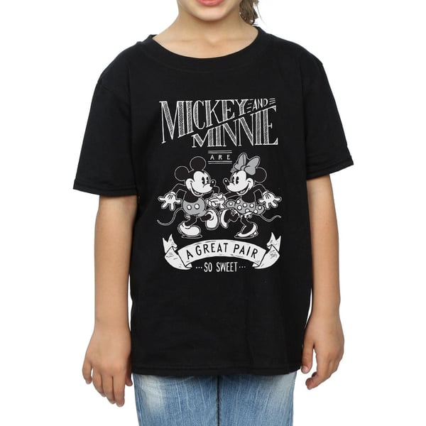Disney Girls Mickey And Minnie Mouse Great Pair Cotton T-Shirt