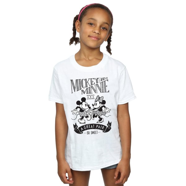 Disney Girls Mickey And Minnie Mouse Great Pair Cotton T-Shirt