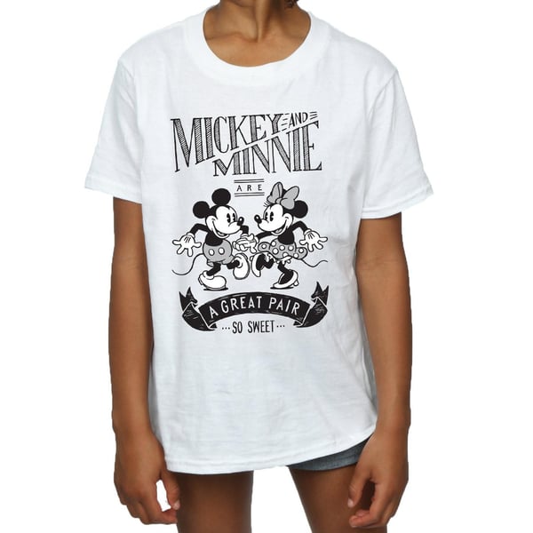 Disney Girls Mickey And Minnie Mouse Great Pair Cotton T-Shirt