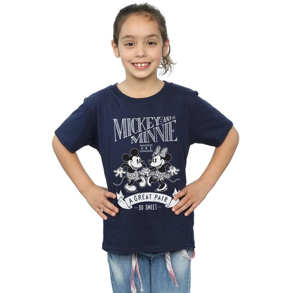 Disney Girls Mickey And Minnie Mouse Great Pair Cotton T-Shirt
