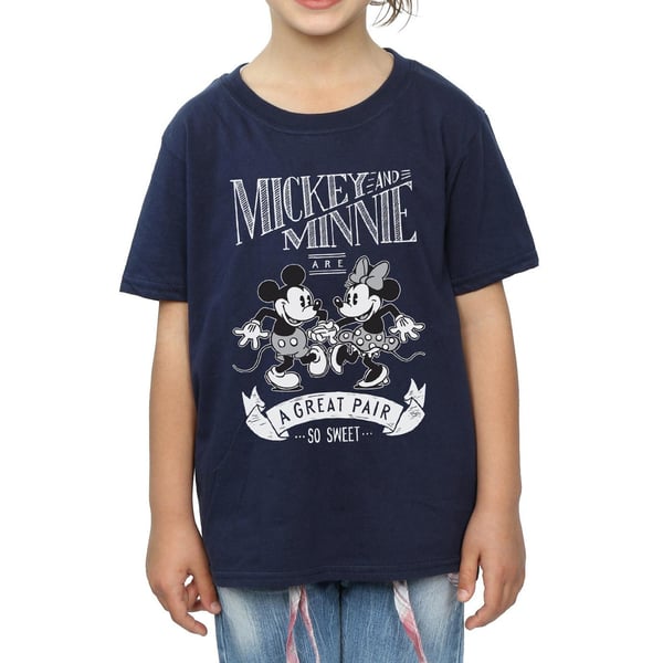Disney Girls Mickey And Minnie Mouse Great Pair Cotton T-Shirt