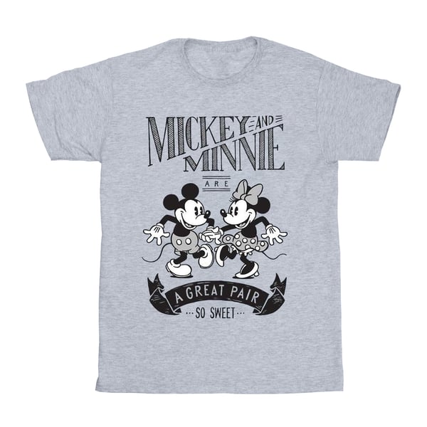 Disney Girls Mickey And Minnie Mouse Great Pair Cotton T-Shirt