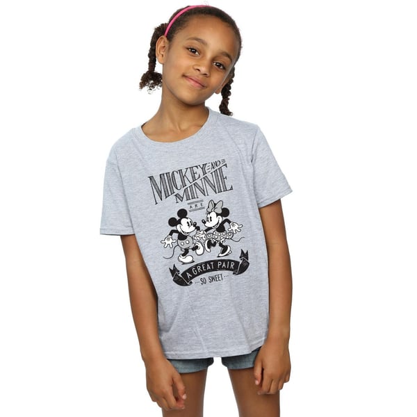Disney Girls Mickey And Minnie Mouse Great Pair Cotton T-Shirt