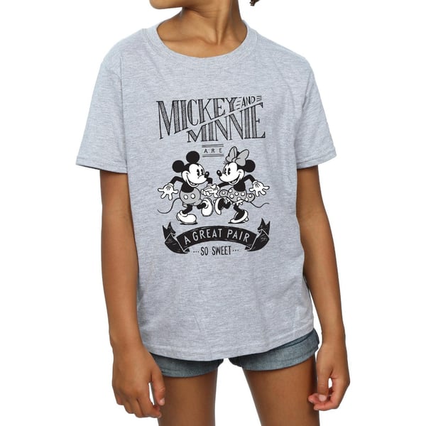Disney Girls Mickey And Minnie Mouse Great Pair Cotton T-Shirt