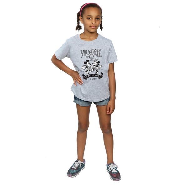 Disney Girls Mickey And Minnie Mouse Great Pair Cotton T-Shirt