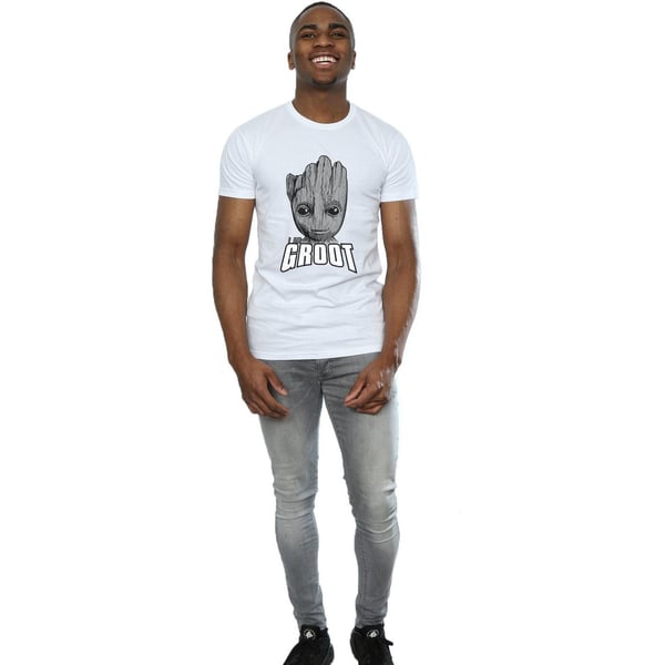 Marvel Mens Guardians Of The Galaxy Groot Face T-Shirt
