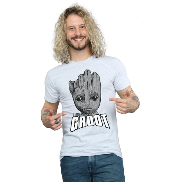 Marvel Mens Guardians Of The Galaxy Groot Face T-Shirt