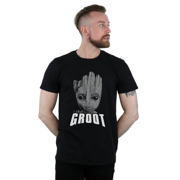 Marvel Mens Guardians Of The Galaxy Groot Face T-Shirt