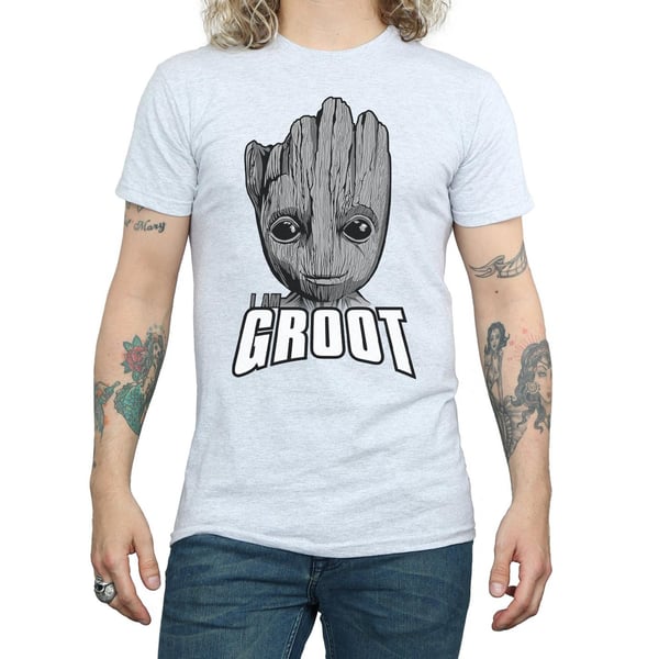 Marvel Mens Guardians Of The Galaxy Groot Face T-Shirt